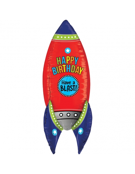 Globo Blasting Birthday Rocket Forma 4D 91cm