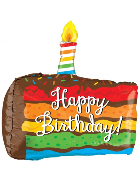 Globo Rainbow Birthday Cake Forma 4D 71cm