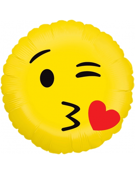 Globo Emoji Kiss Redondo 45cm