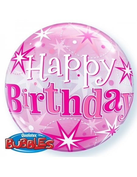 Globo Birthday Pink Starburst Sprinkle - Bubble Burbuja 55cm - Q43121