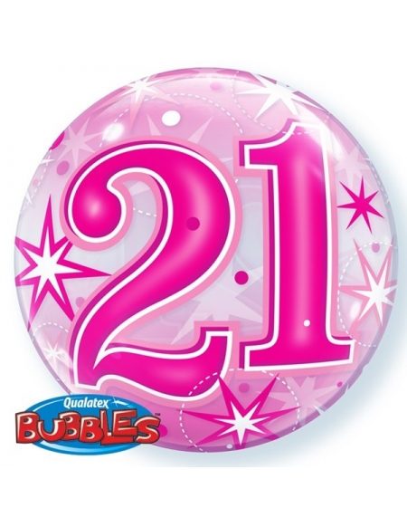 Globo 21 Pink Starburst Sprinkle - Bubble Burbuja 55cm - Q43123