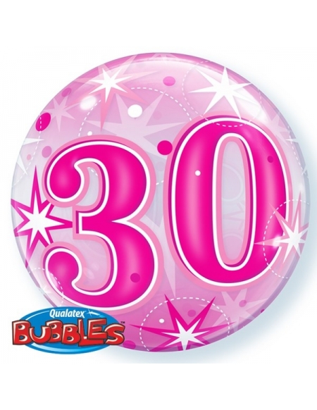 Globo 30 Pink Starburst Sprinkle - Bubble Burbuja 55cm - Q43124