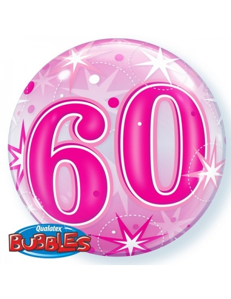 Globo 60 Pink Starburst Sprinkle - Bubble Burbuja 55cm - Q43127