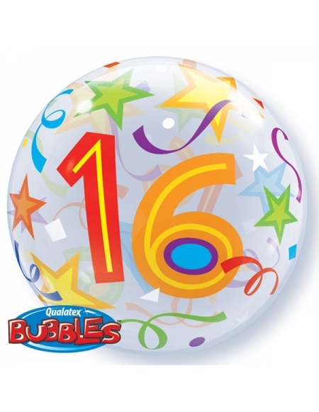 Globo 16 Brilliant Stars - Bubble Burbuja 55cm - Q34854