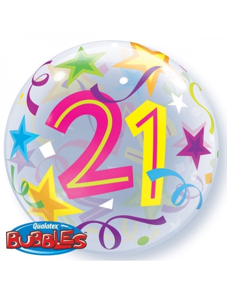 Globo 21 Brilliant Stars - Bubble Burbuja 55cm - Q24167