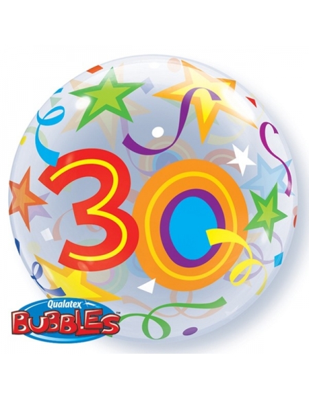Globo 30 Brilliant Stars - Bubble Burbuja 55cm - Q24168