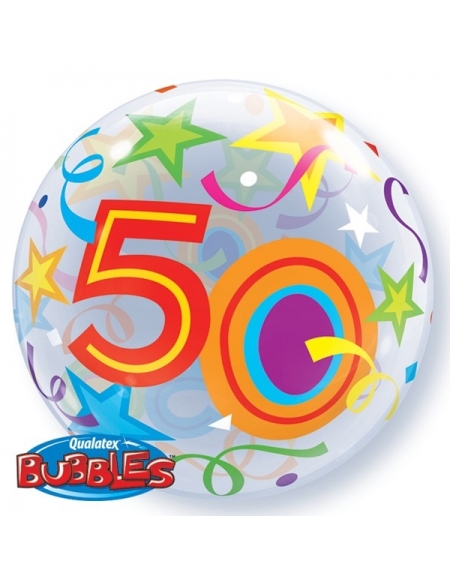 Globo 50 Brilliant Stars - Bubble Burbuja 55cm - Q24171