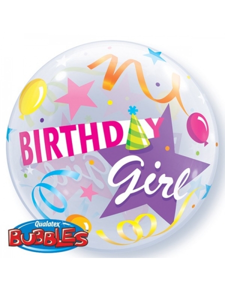 Globo Birthday Girl Party Hat - Bubble Burbuja 55cm - Q27511