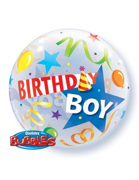 Globo Birthday Boy Party Hat - Bubble Burbuja 55cm - Q27510