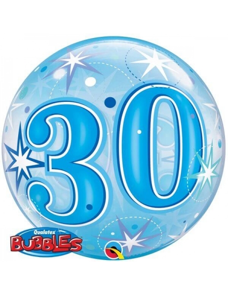 Globo 30 Blue Starburst Sparkle Bubble 55cm