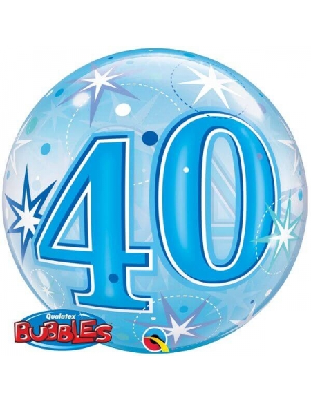 Globo 40 Blue Starburst Sparkle Bubble 55cm