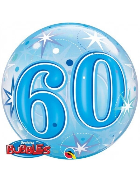Globo 60 Blue Starburst Sparkle Bubble 55cm