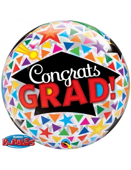 Globo Congrats Grad Caps Triangles Bubble 55cm