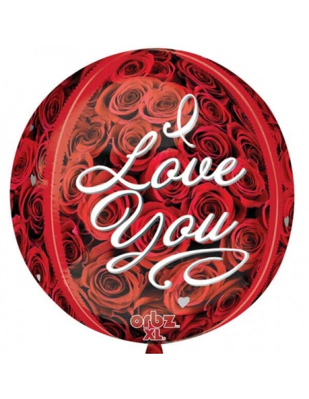 Globo I Love You Rosas Esfera 40cm
