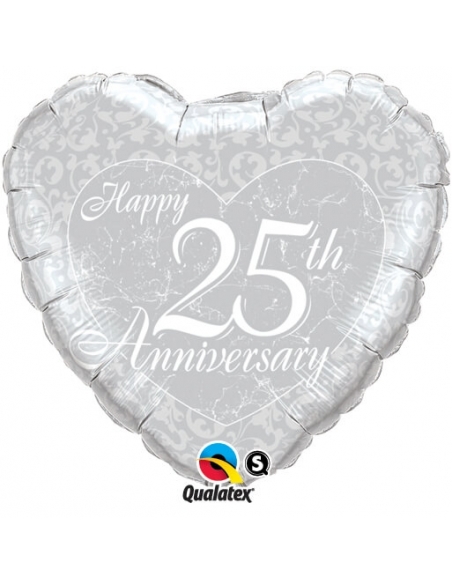 Globo Happy 25th Anniversary Corazon 45cm