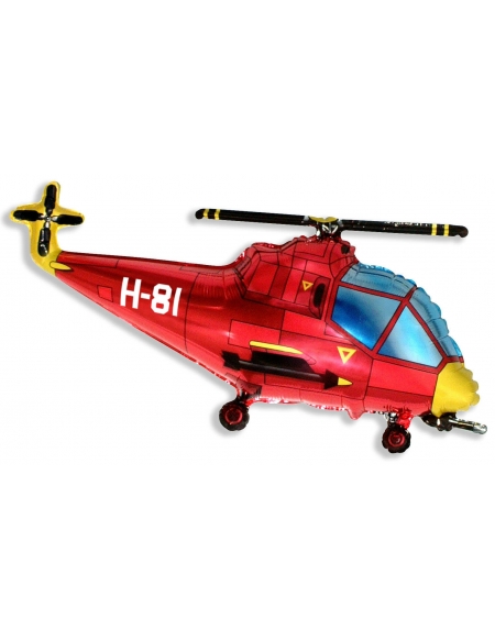 Globo Helicoptero Rojo Forma 83cm