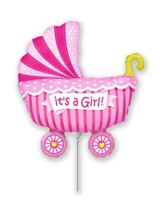 Globo Carrito Bebe Its a Girl Mini Forma