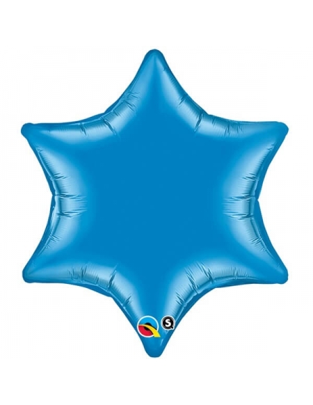 Globo Estrella 6 Puntas 55cm Sapphire Blue Foil Poliamida