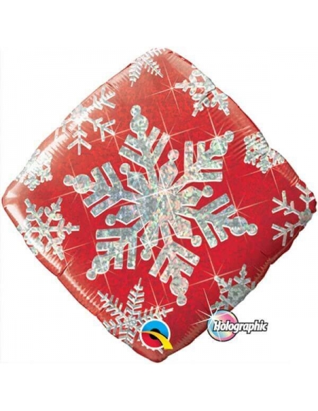 Globo Snowflake Sparkles Red Diamante 45cm