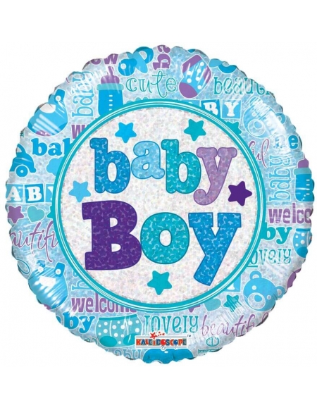 Globo Baby Boy Holografico Redondo 45cm