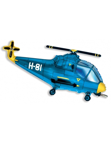 Globo Helicoptero Azul - Forma 83cm Foil Poliamida - F901667A
