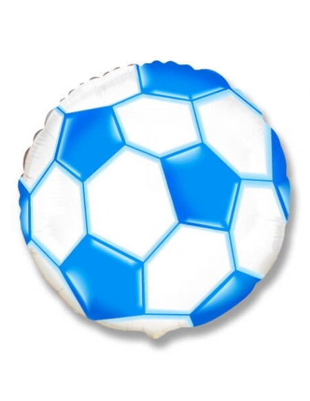 Globo Pelota Futbol Azul - Redondo 45cm Foil Poliamida - F401506A