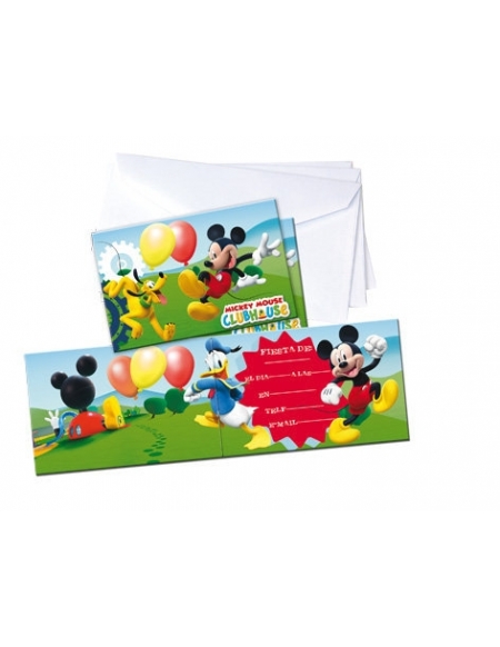 Invitaciones Mickey Mouse con sobre para Fiestas y Cumpleaños