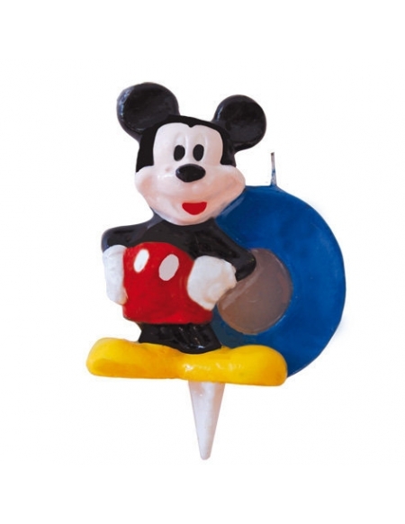 Vela Mickey Mouse Numero 0 para Fiestas y Cumpleaños