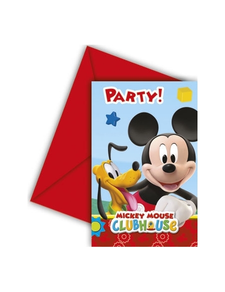 Invitaciones Mickey Mouse Club House con Sobre para Fiestas