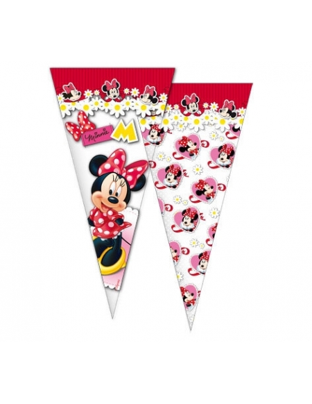 Bolsa Cono Minnie Mouse Lunares de 30x60cm para Fiestas y Cumpleaños