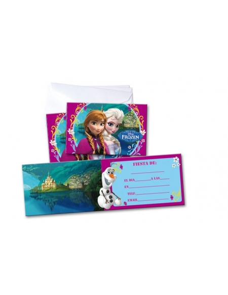 Invitaciones Frozen con Sobre  para Fiestas y Cumpleaños