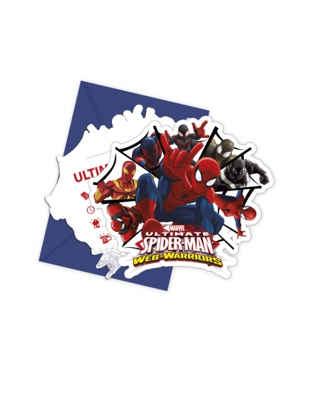 Invitaciones de Spiderman con Sobre  para Fiestas y Cumpleaños