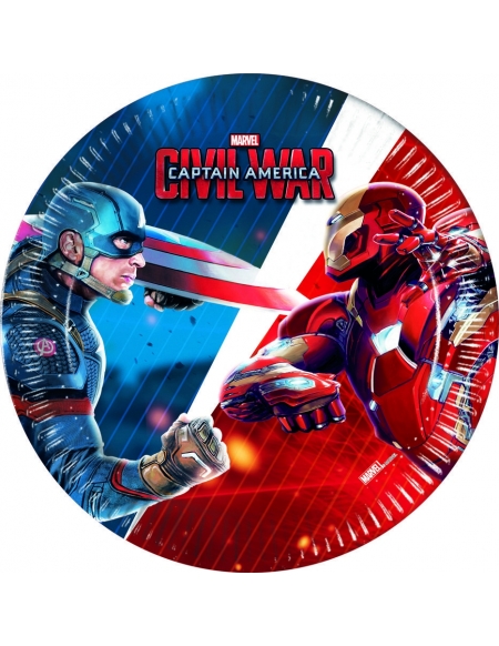 Platos Civil War de 20cm para Fiestas y Cumpleaños