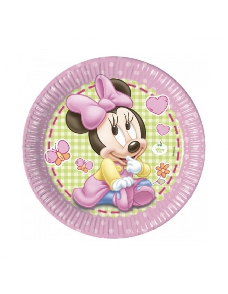 Platos Baby Minnie de 23cm para Fiestas y Cumpleaños