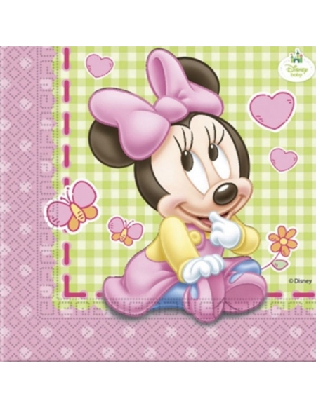 Servilletas Baby Minnie de 33x33cm para Fiestas y Cumpleaños