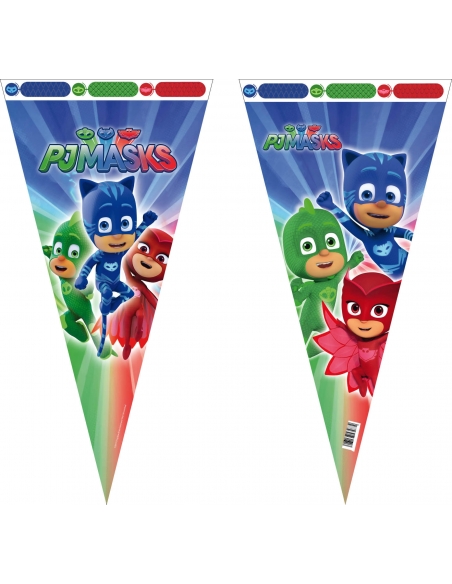 Bolsa Cono Gigante PJ Mask 30x60cm para Fiestas y Cumpleaños