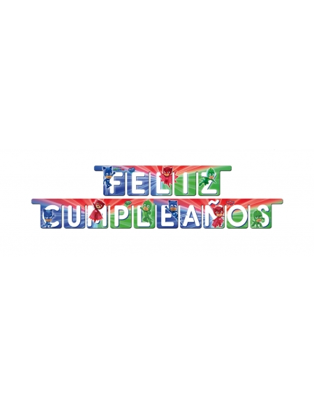 Guirnalda PJ Mask Feliz Cumpleaños 210cm para Fiestas y Cumpleaños