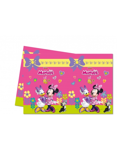 Mantel Minnie Happy Helpers de 120x180cm para Fiestas y Cumpleaños