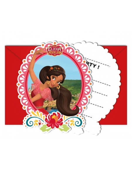 Invitaciones Elena de Avalor con Sobre para Fiestas y Cumpleaños