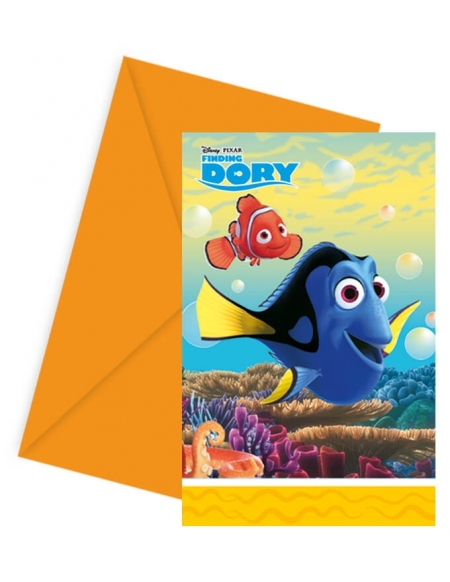 Invitaciones Buscando a Dory con Sobre para Fiestas y Cumpleaños