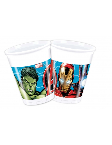 Vasos Mighty Avengers de 200ml para Fiestas y Cumpleaños