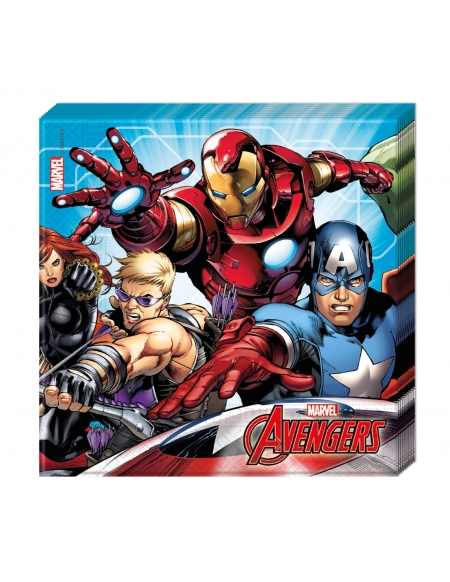 Servilletas Mighty Avengers de 33x33cm para Cumpleaños