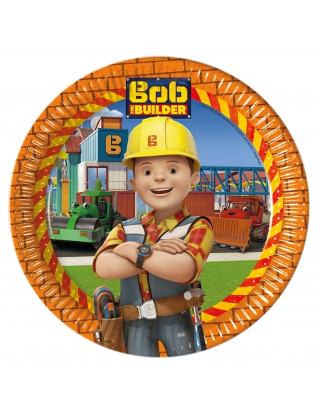 Platos Bob el Constructor de 23cm para Fiestas y Cumpleaños