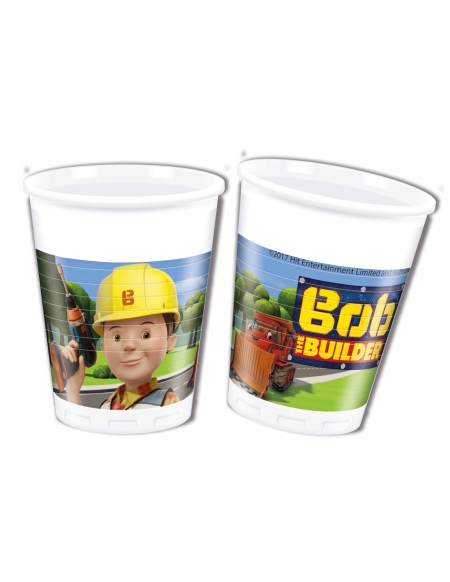 Vasos Bob el Constructor de 200ml para Fiestas y Cumpleaños