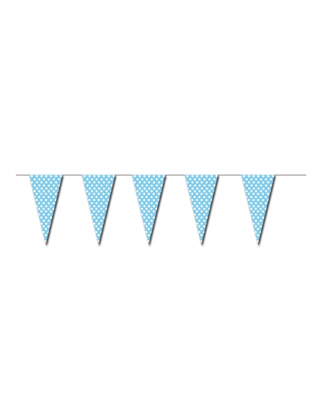 Banderin Lunares Azul para Fiestas y Cumpleaños