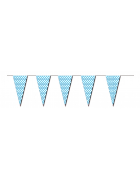 Banderin Lunares Azul para Fiestas y Cumpleaños