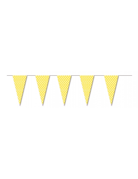 Banderin Lunares Amarillo para Fiestas y Cumpleaños