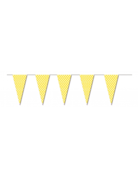 Banderin Lunares Amarillo para Fiestas y Cumpleaños