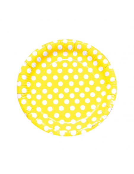 Platos Lunares Amarillo 23cm para Fiestas y Cumpleaños