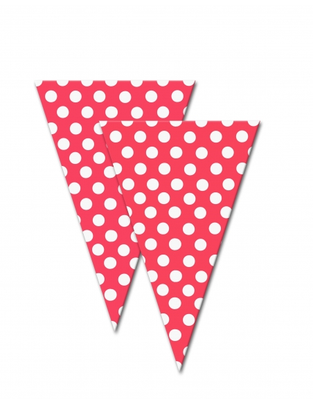 Bolsa Cono Lunares Rojo 16x25cm para Fiestas y Cumpleaños